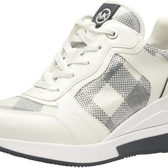 Michael Kors Crista Trainer Sequin Gingham Lace Up Sneakers - Picture 1 of 3